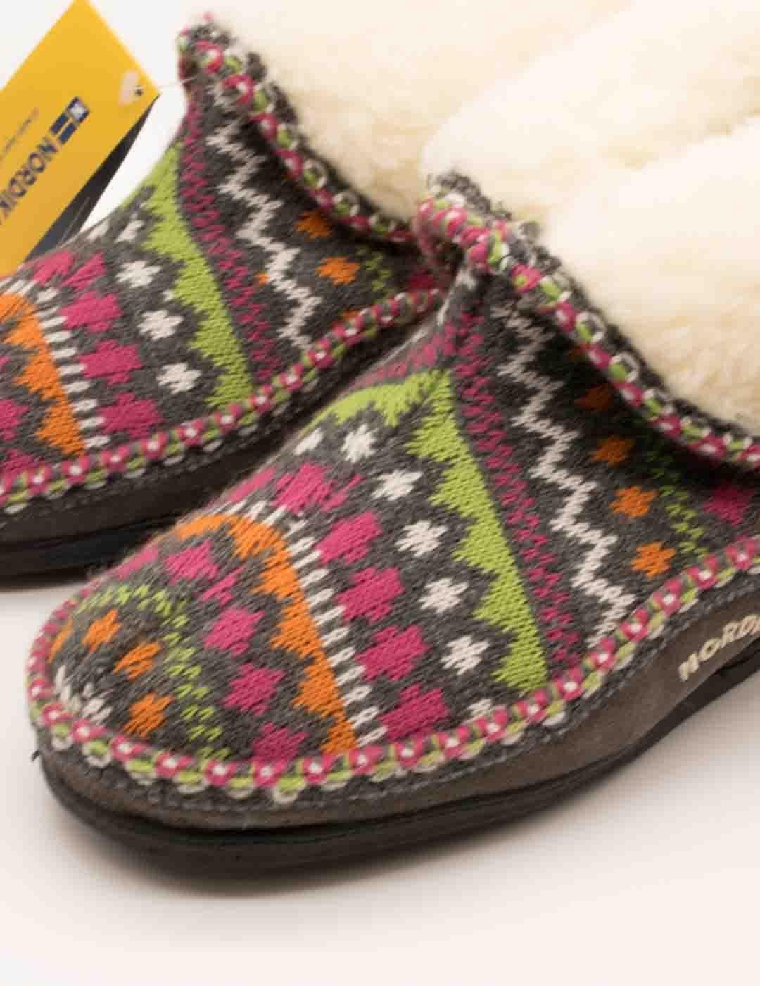 Zapatilla de Casa Nordikas 3602 Panticosa Gris de Mujer