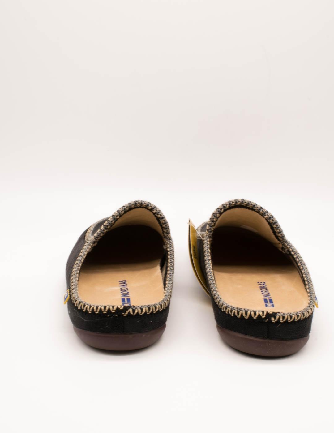 Zapatilla de Casa Nordikas 2195 Alcantara Negro de Hombre