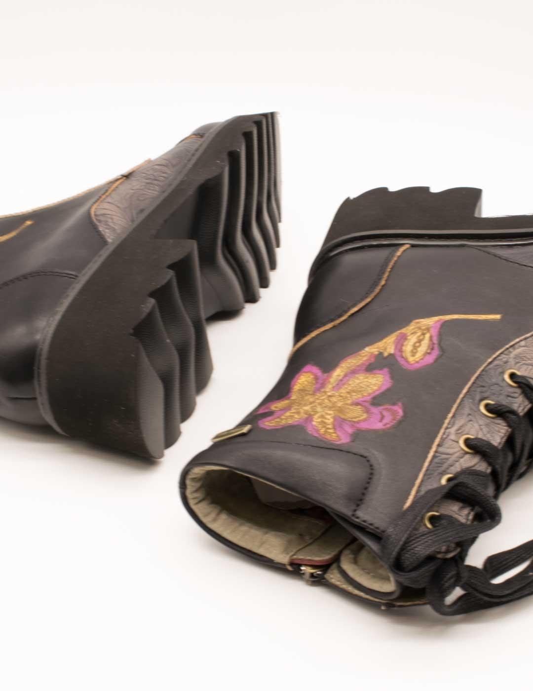 Botín Laura Vita Kouleo 24 Noir de Mujer