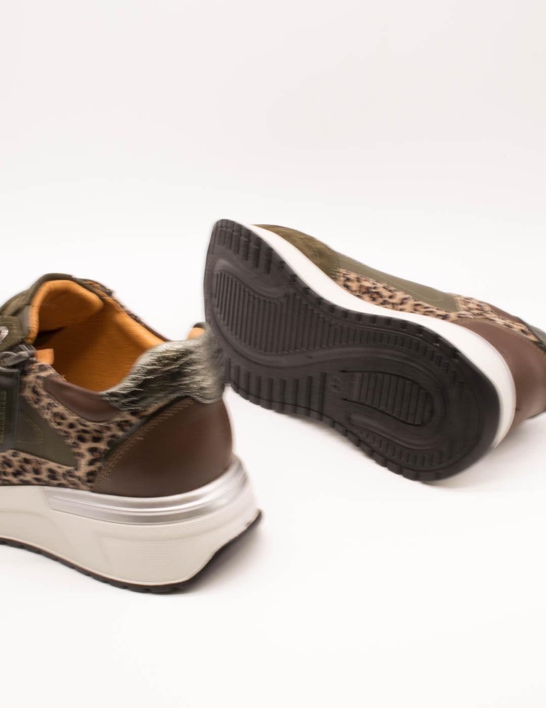 Deportivo 23623-A-8F CP BR Nappa Kaki de Mujer