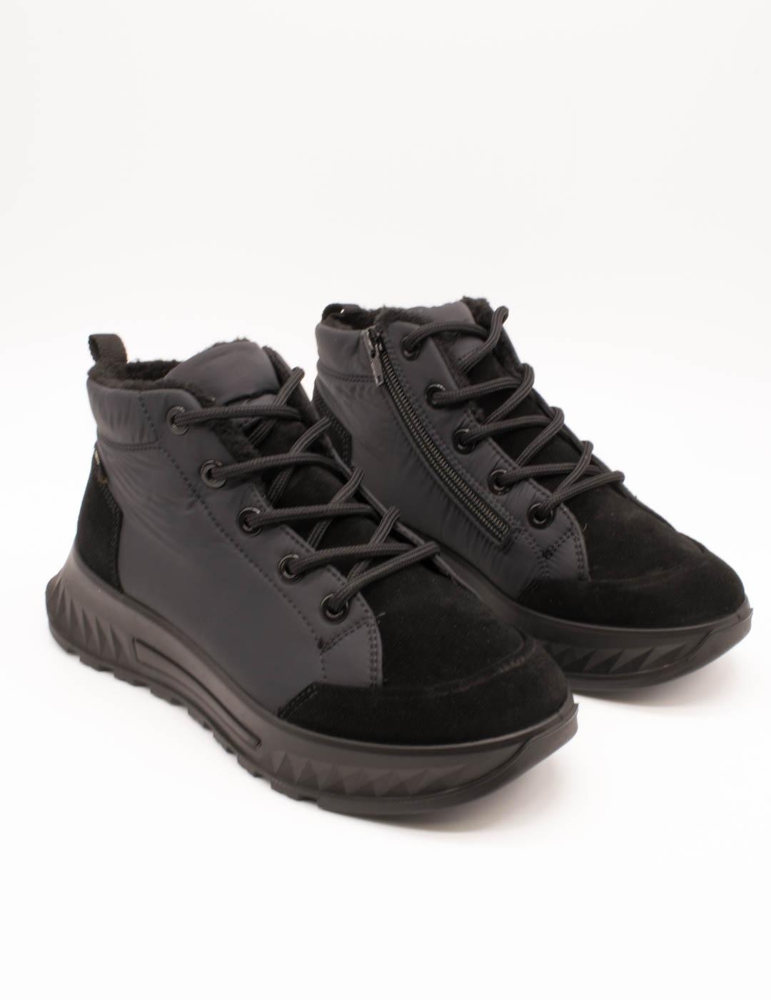 Botín Ara 12-26407-01 Hy-Velour Schwarz de Mujer