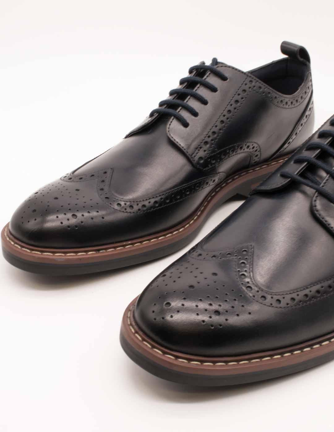 Zapato Clarks 26178471 Aldwin Limit Navy Leather de Hombre