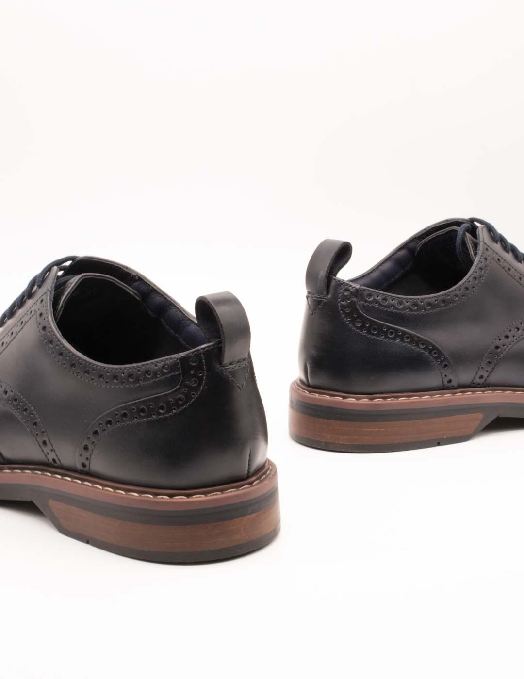 Zapato Clarks 26178471 Aldwin Limit Navy Leather de Hombre