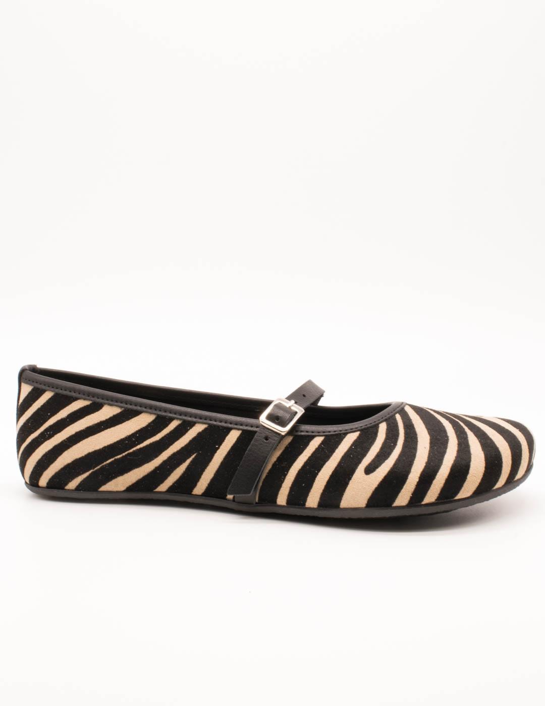 Bailarina 80013-6-S2 cebra velour arena de Mujer