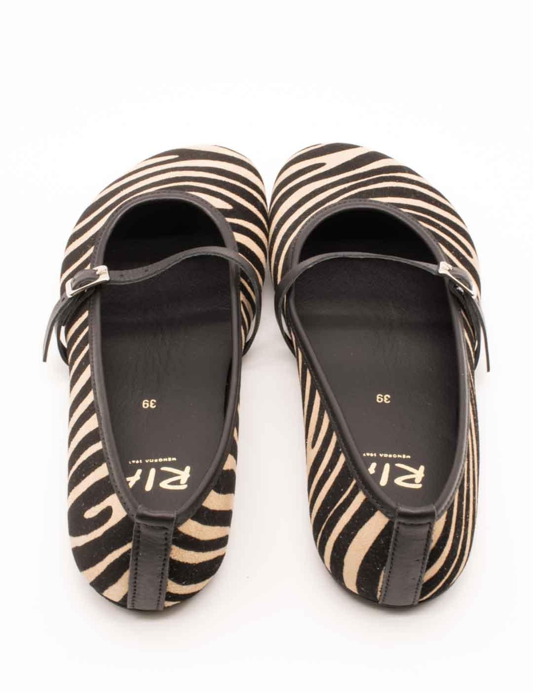 Bailarina 80013-6-S2 cebra velour arena de Mujer