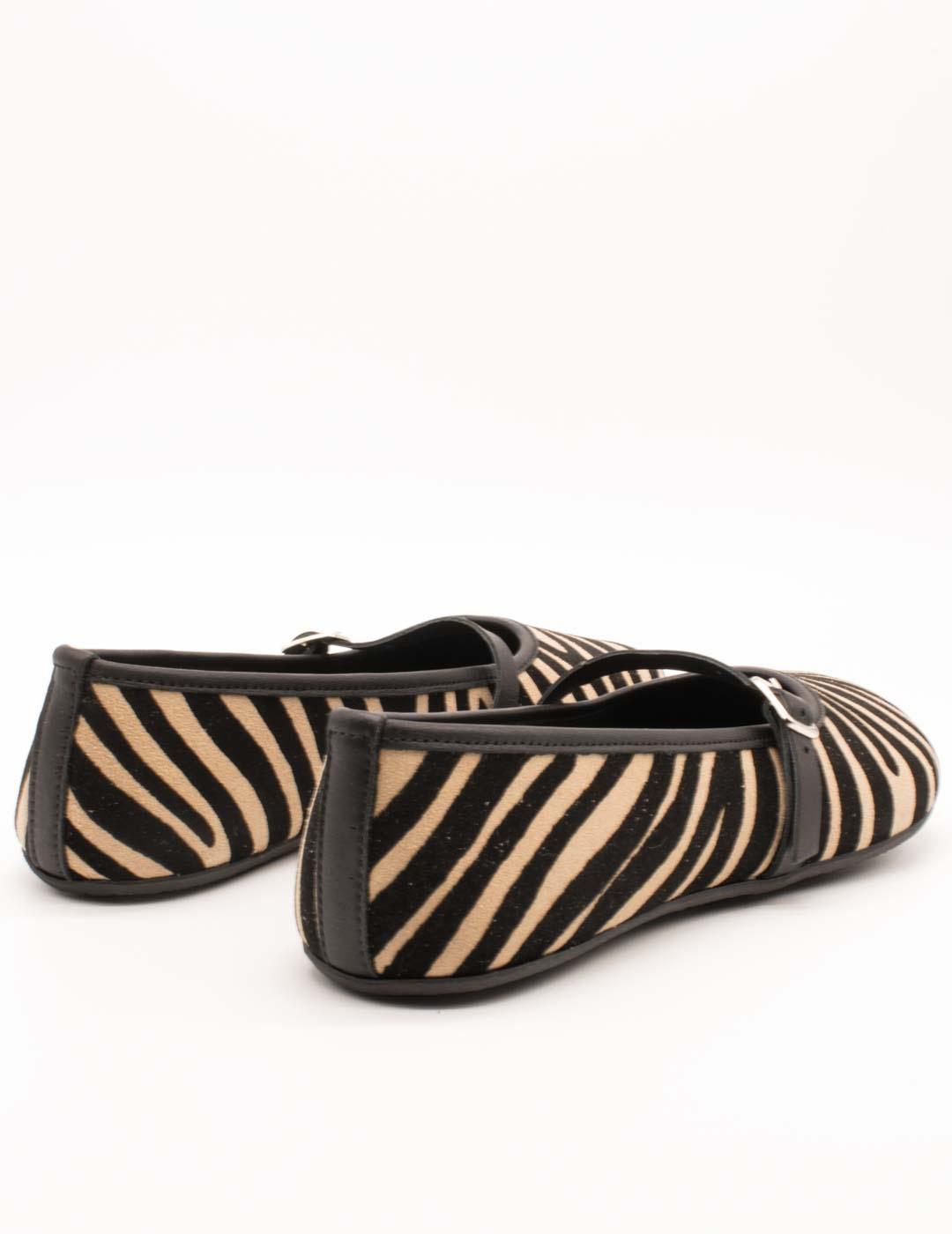 Bailarina 80013-6-S2 cebra velour arena de Mujer