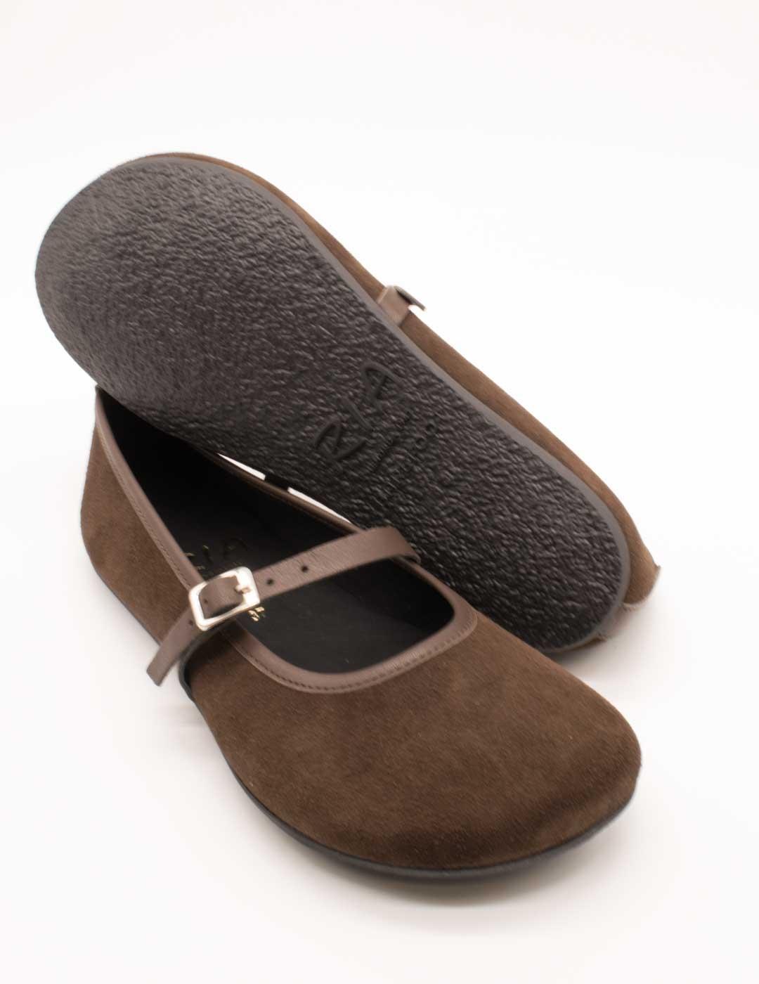 Bailarina 80013-6-S2 ante-calf marrón de Mujer