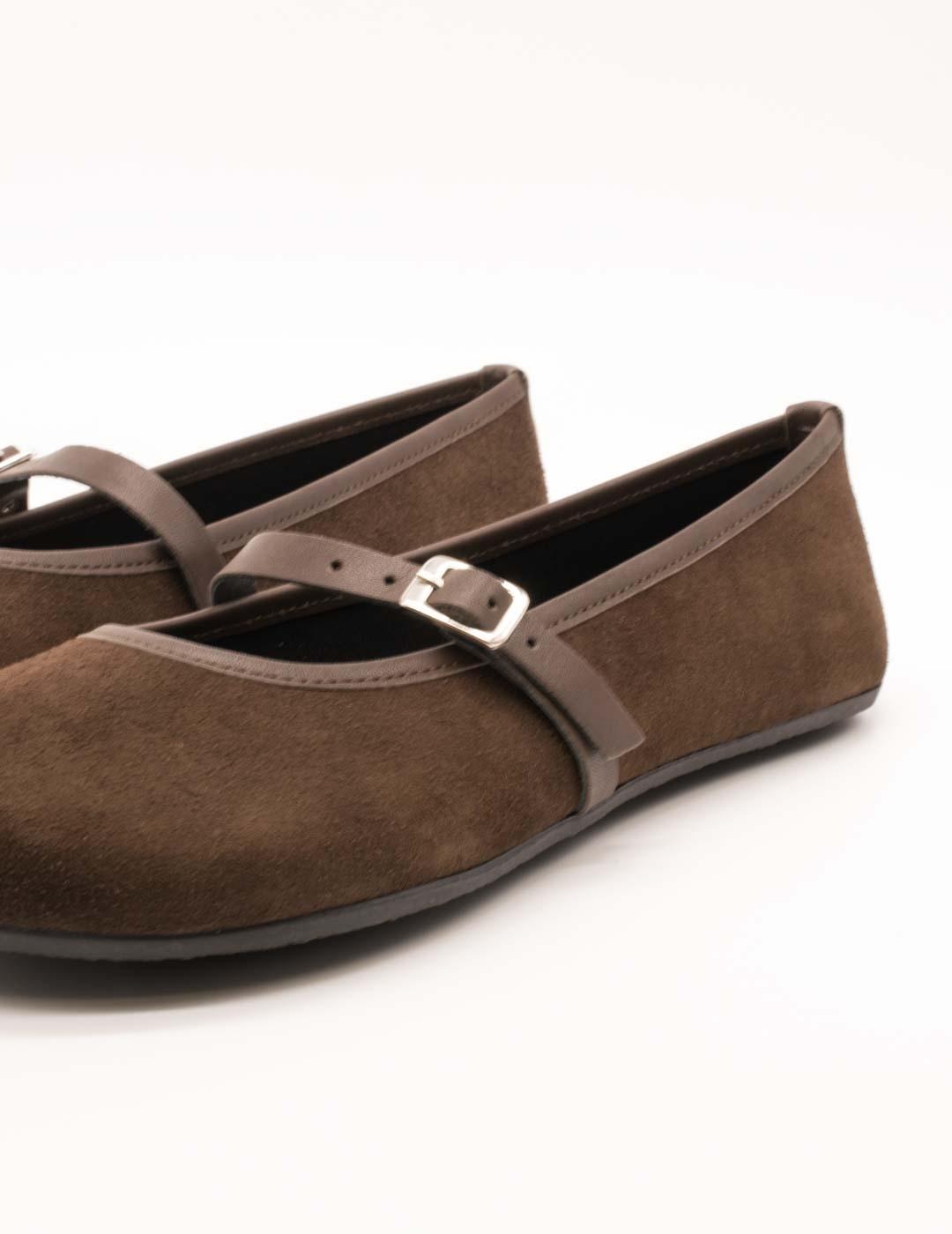 Bailarina 80013-6-S2 ante-calf marrón de Mujer