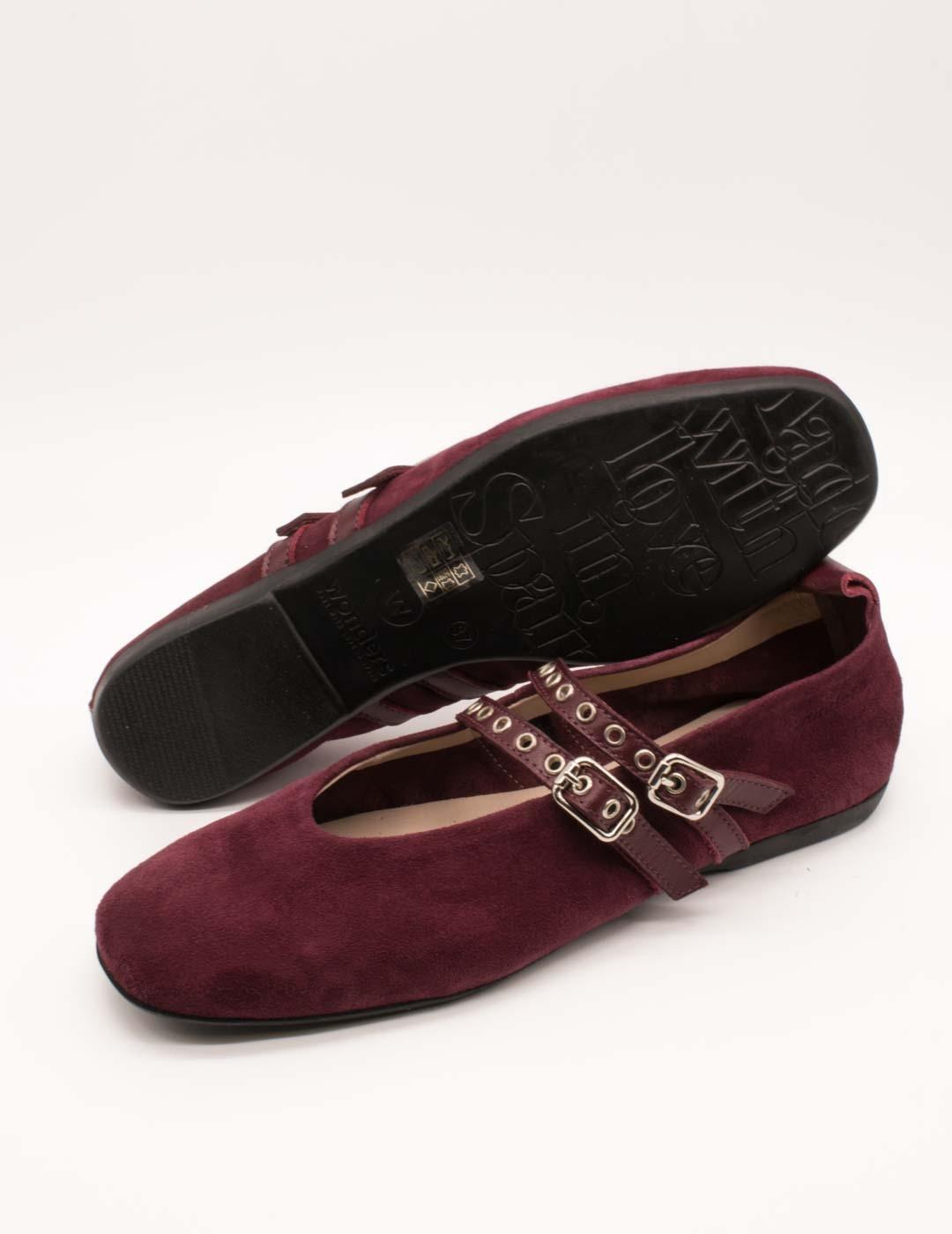 Bailarina Wonders A-86133 Ante Velvet Vino de Mujer