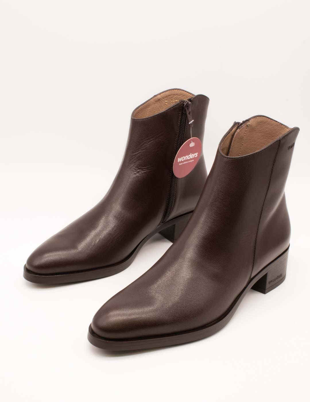 Botín Wonders D-1801 Isy Testa Marrón de Mujer
