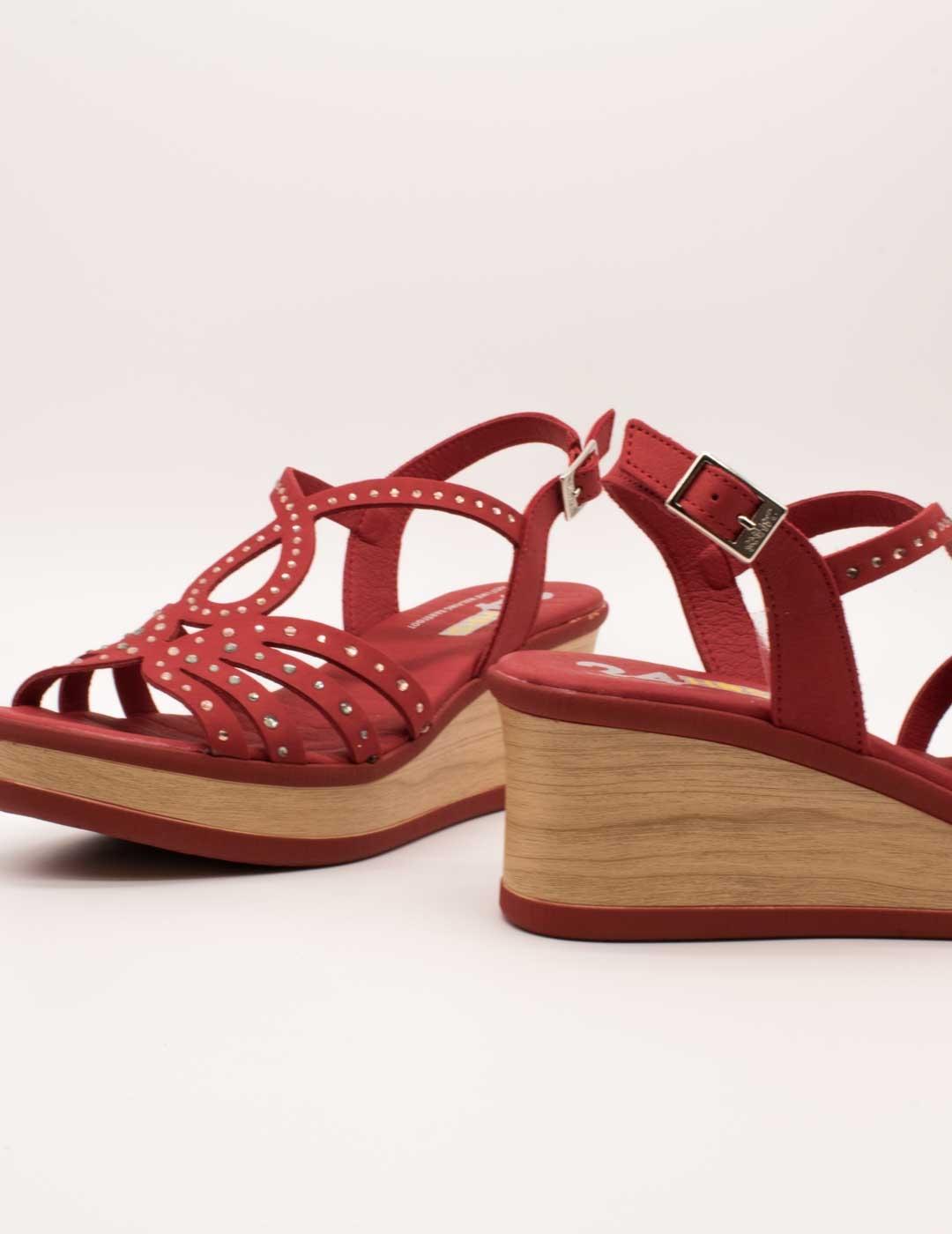 Sandalias rojas mujer 24 horas.