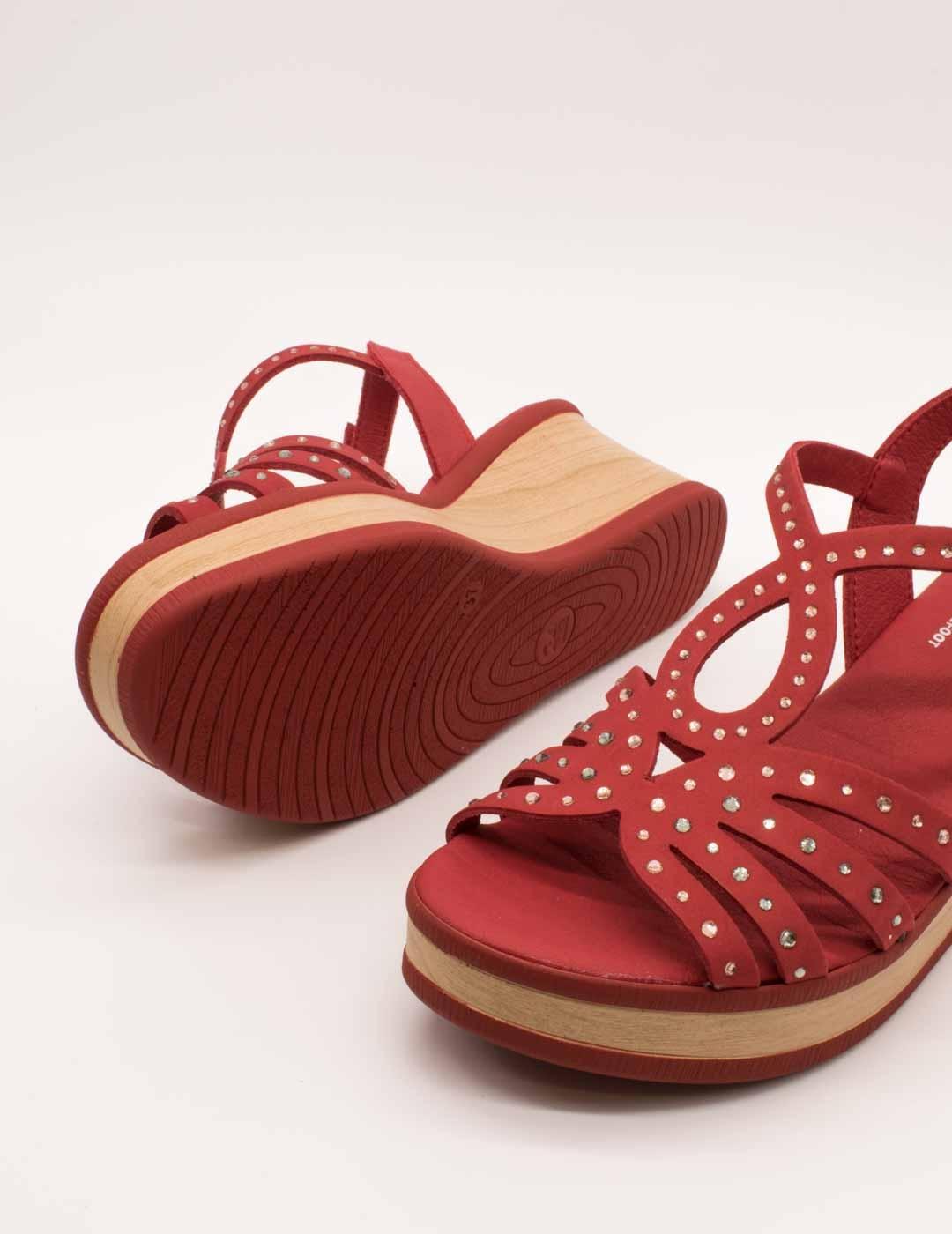 Sandalias rojas mujer 24 horas.